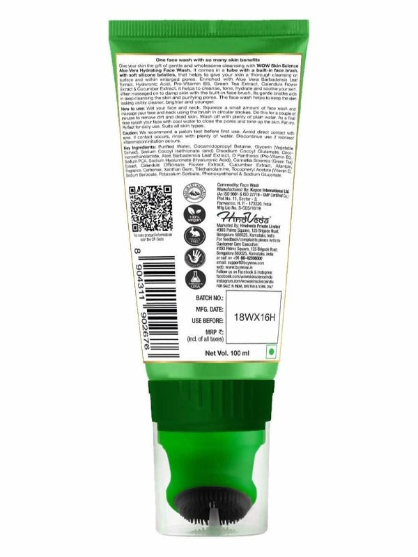 Wow Skin Science Aloe Vera Hydrating Face Wash Gel - 100 ml