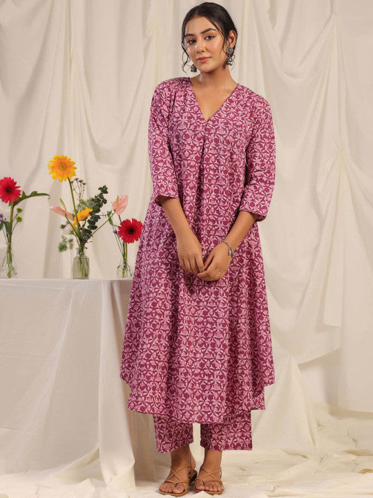 Anayna Women Printed Empire Pure Cotton Kurta with Trousers