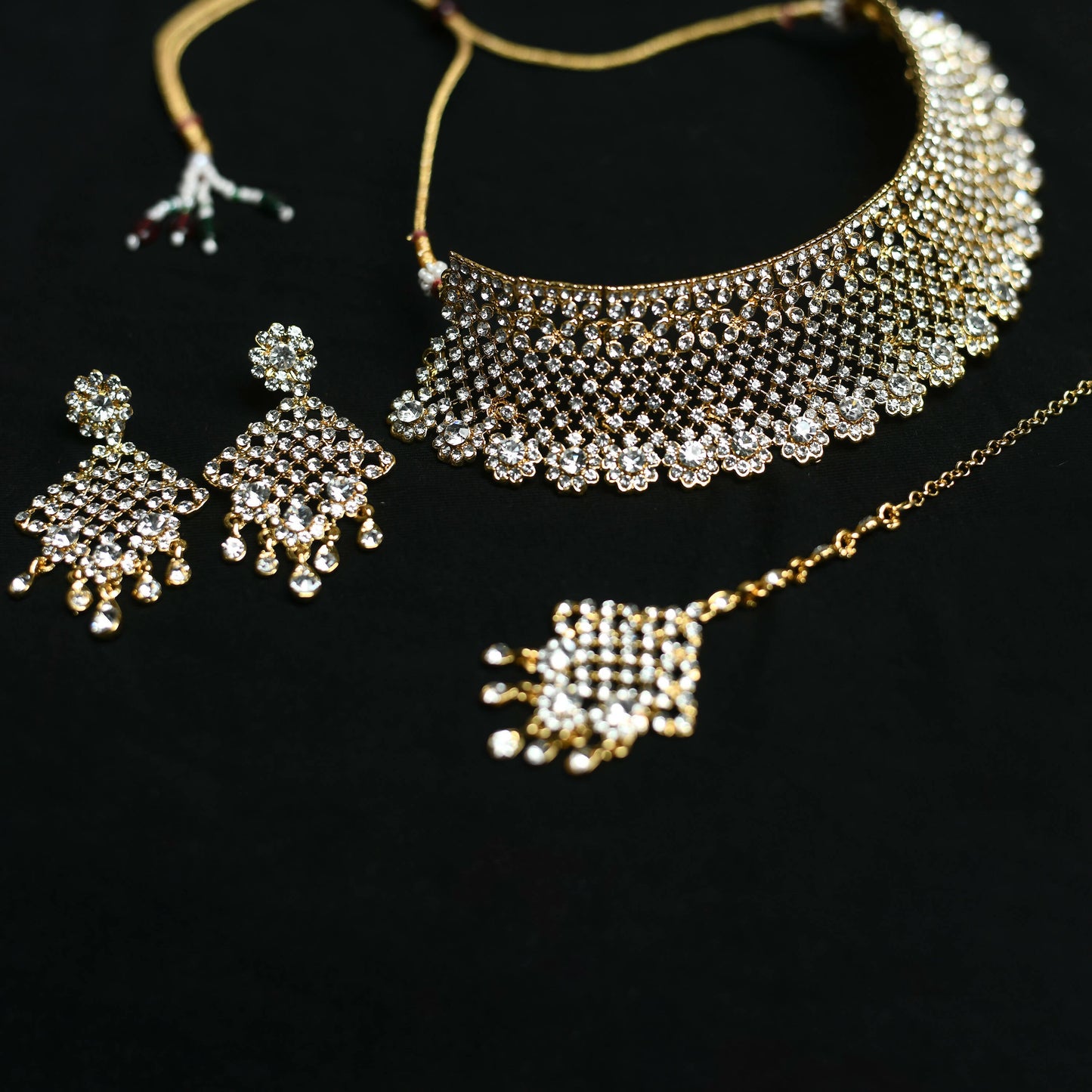 Mominos Fashion Johar Kamal Traditional Rajwadi Design Heavy Golden Colour Necklace Set