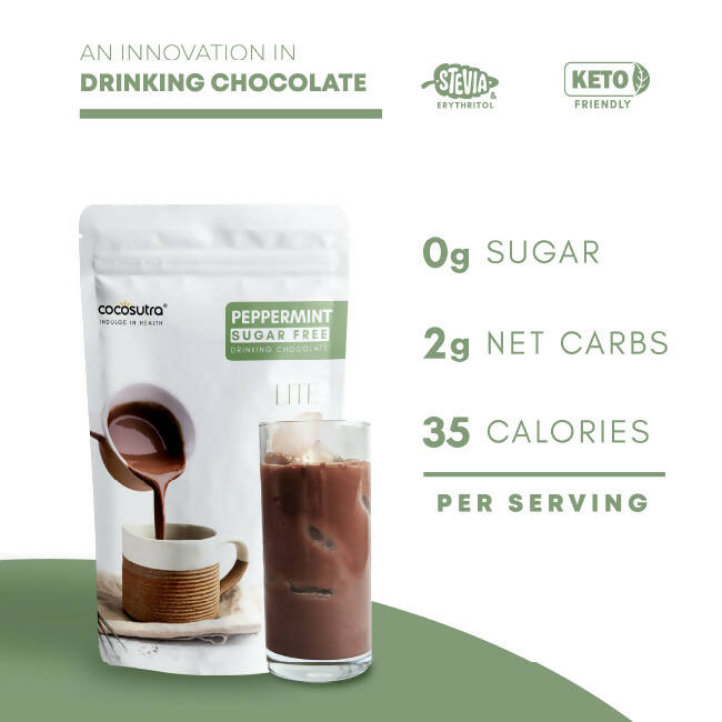 Cocosutra Lite - Peppermint Sugar Free Drinking Chocolate Mix