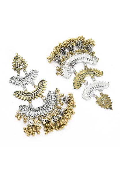 Mominos Fashion Johar Kamal Beautiful Silver & Gold Earrings