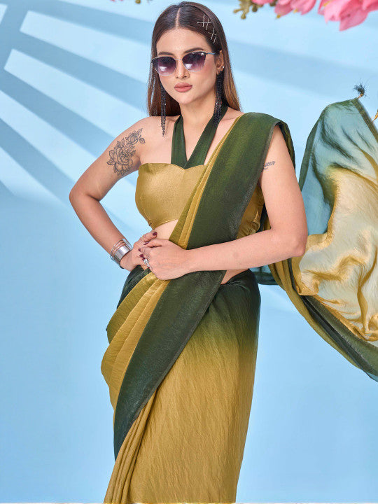 Tikhi Imli Ombre Satin Designer Saree