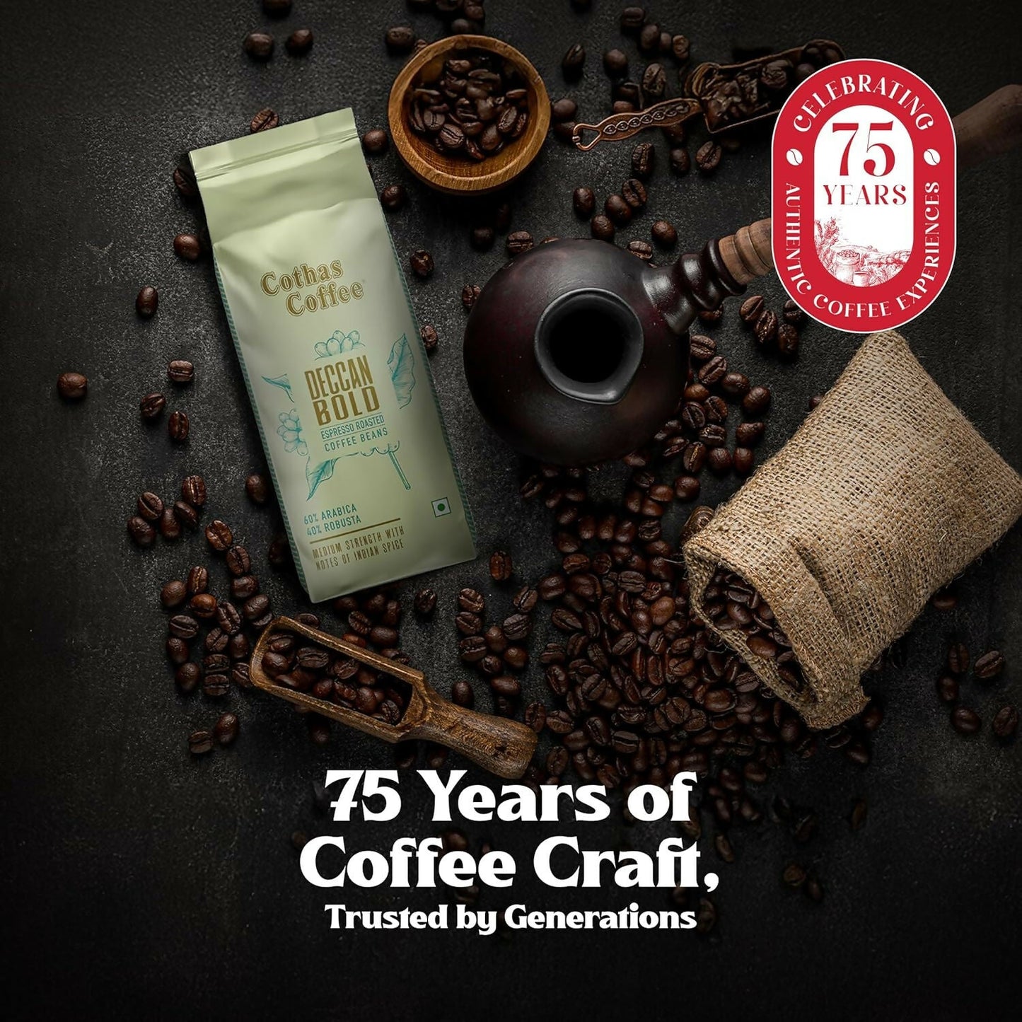 Cothas Coffee Deccan Bold Espresso Roasted Coffee Beans