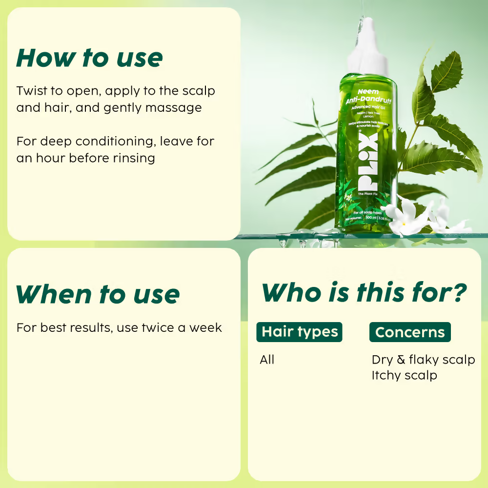 PLIX The Plant Fix Neem Anti-Dandruff Advanced Hair Oil