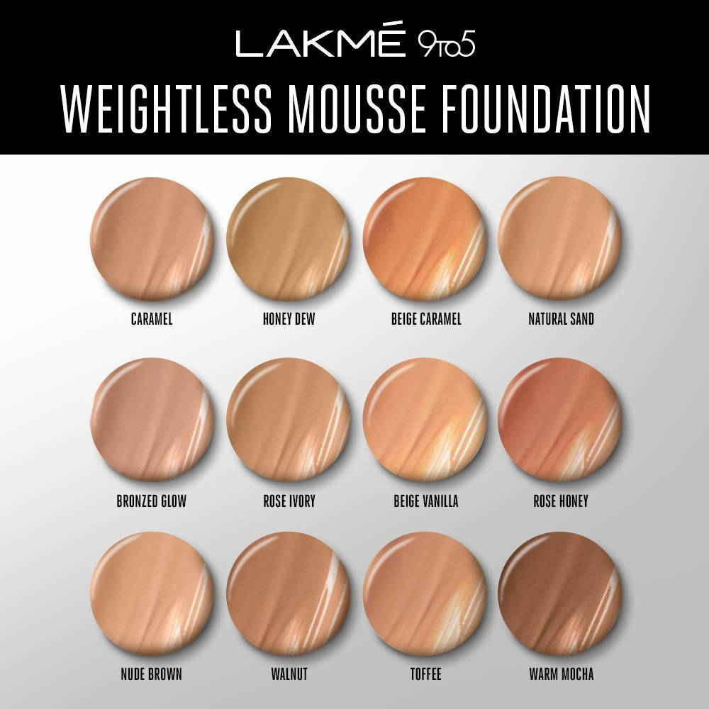 Lakme 9To5 Weightless Mousse Foundation Beige Caramel - 25 gms