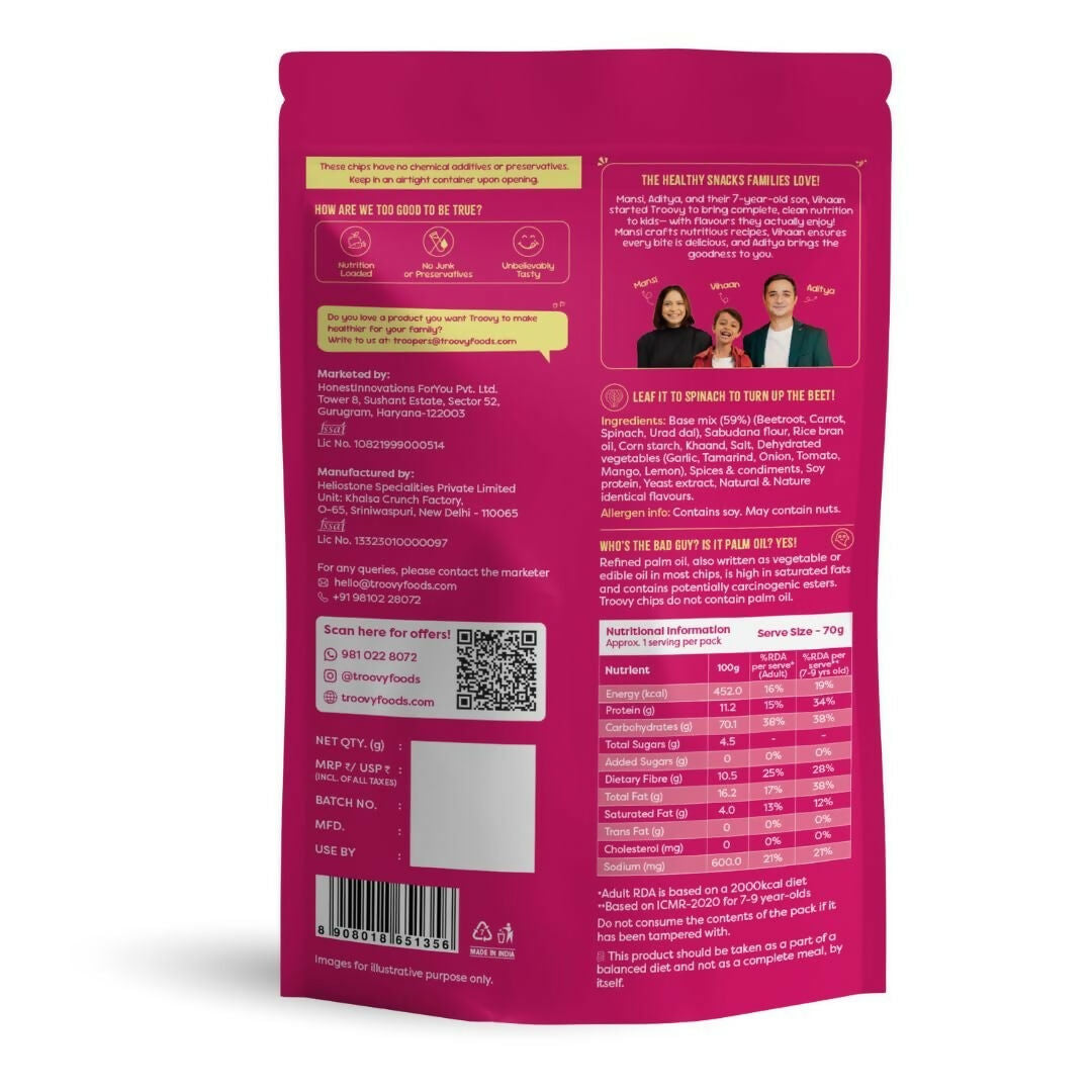 Troovy Healthy Masala Vegetable Chips Tasty & High Protein Snacks