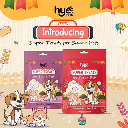 Hye Pets Super Treats For Super Pets – Freeze Dried Treats Made With Camel Milk, Beetroot & Banana