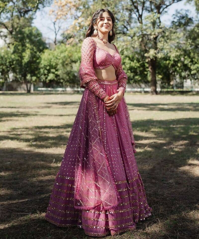 Lehenga Mart Pink Faux Georgette Designer Bollywood Style Wedding Wear Lehenga Choli