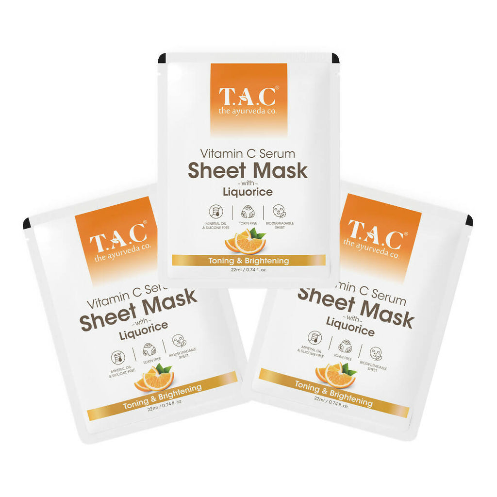 T.A.C - The Ayurveda Co. Vitamin C Serum Sheet Mask | Natural Skin Brightness