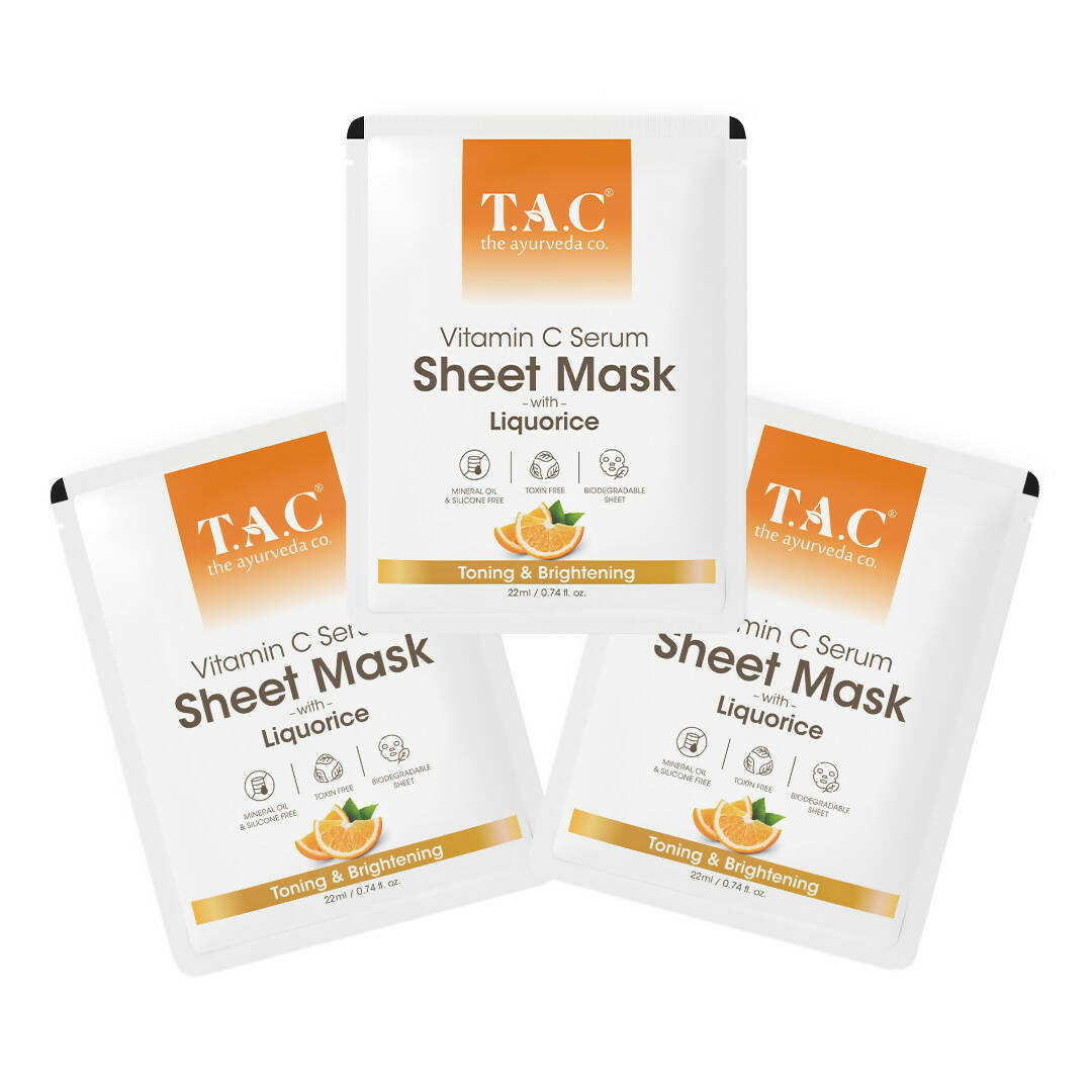 T.A.C - The Ayurveda Co. Vitamin C Serum Sheet Mask | Natural Skin Brightness
