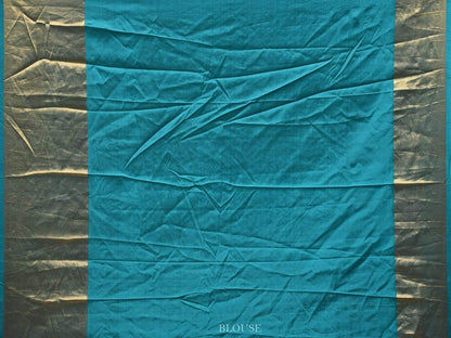 Red and Teal Bandhani Kanchipuram Silk Handloom Saree with Big Buta Design - Global Threads