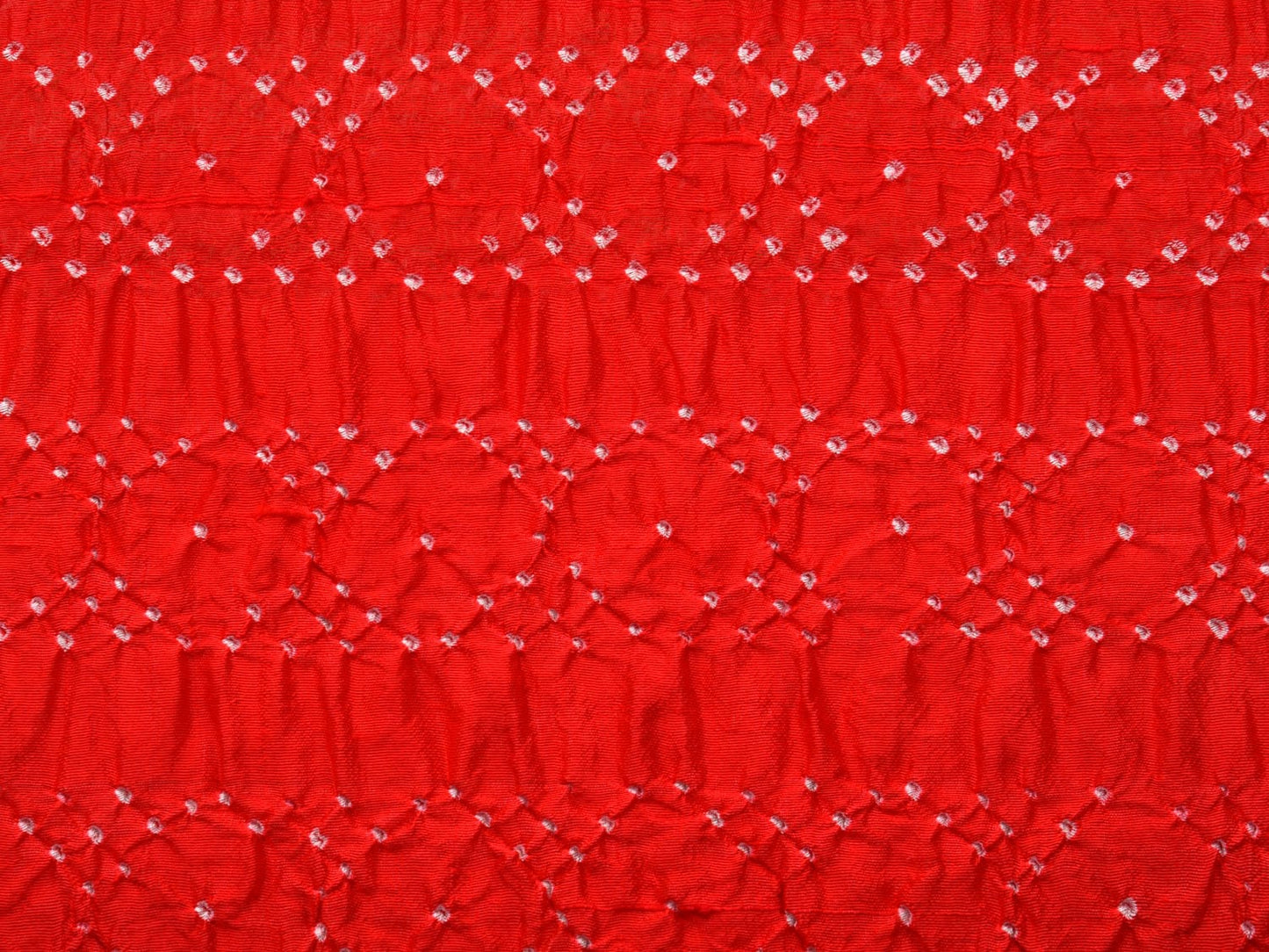 Red Bandhani Silk Stole with Embroidary Work Design - Global Threads