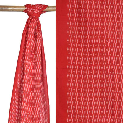 Red Pochampally Ikat Cotton Handloom Stole with Arrowhead Design - Global Threads
