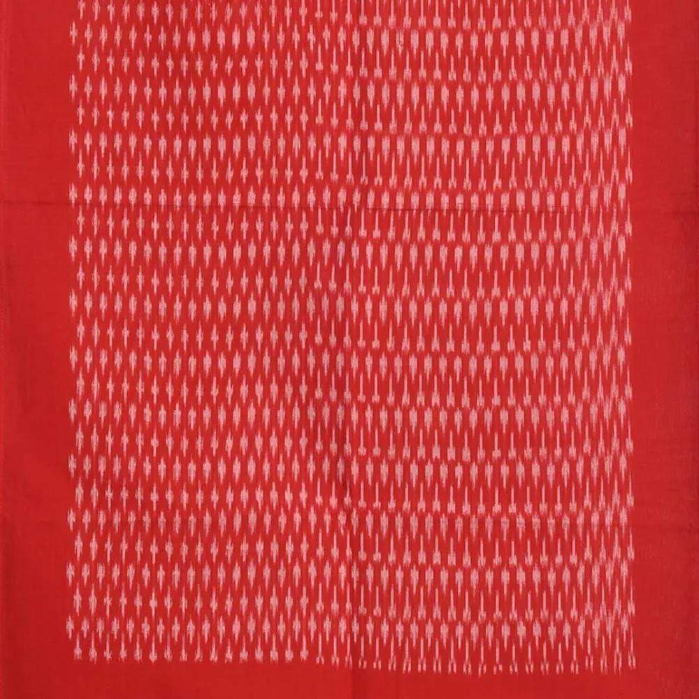 Red Pochampally Ikat Cotton Handloom Stole with Arrowhead Design - Global Threads