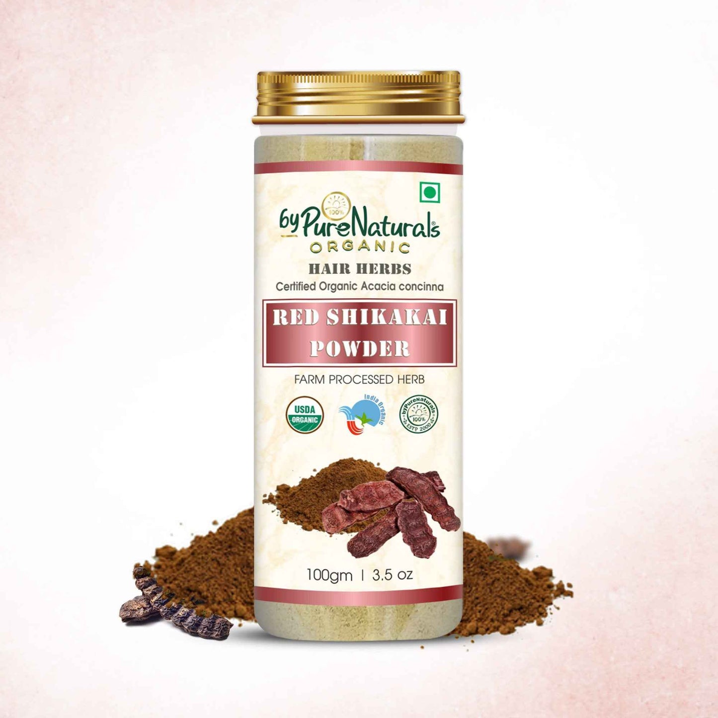 byPureNaturals Organic Red Shikakai Powder
