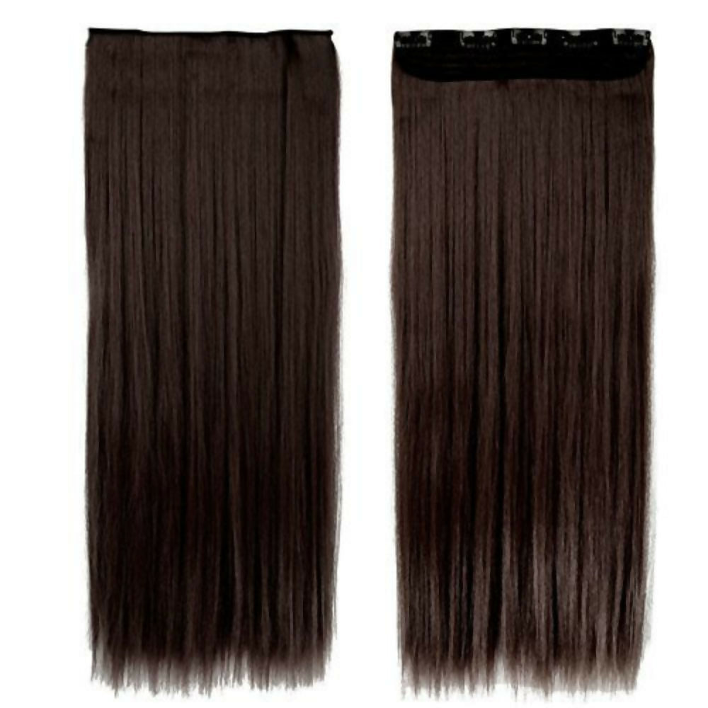 Bronson Professional 24 Clip-In Hair Extensions Dark Brown Straight Hair - Volume - 2