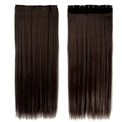 Bronson Professional 24 Clip-In Hair Extensions Dark Brown Straight Hair - Volume - 2