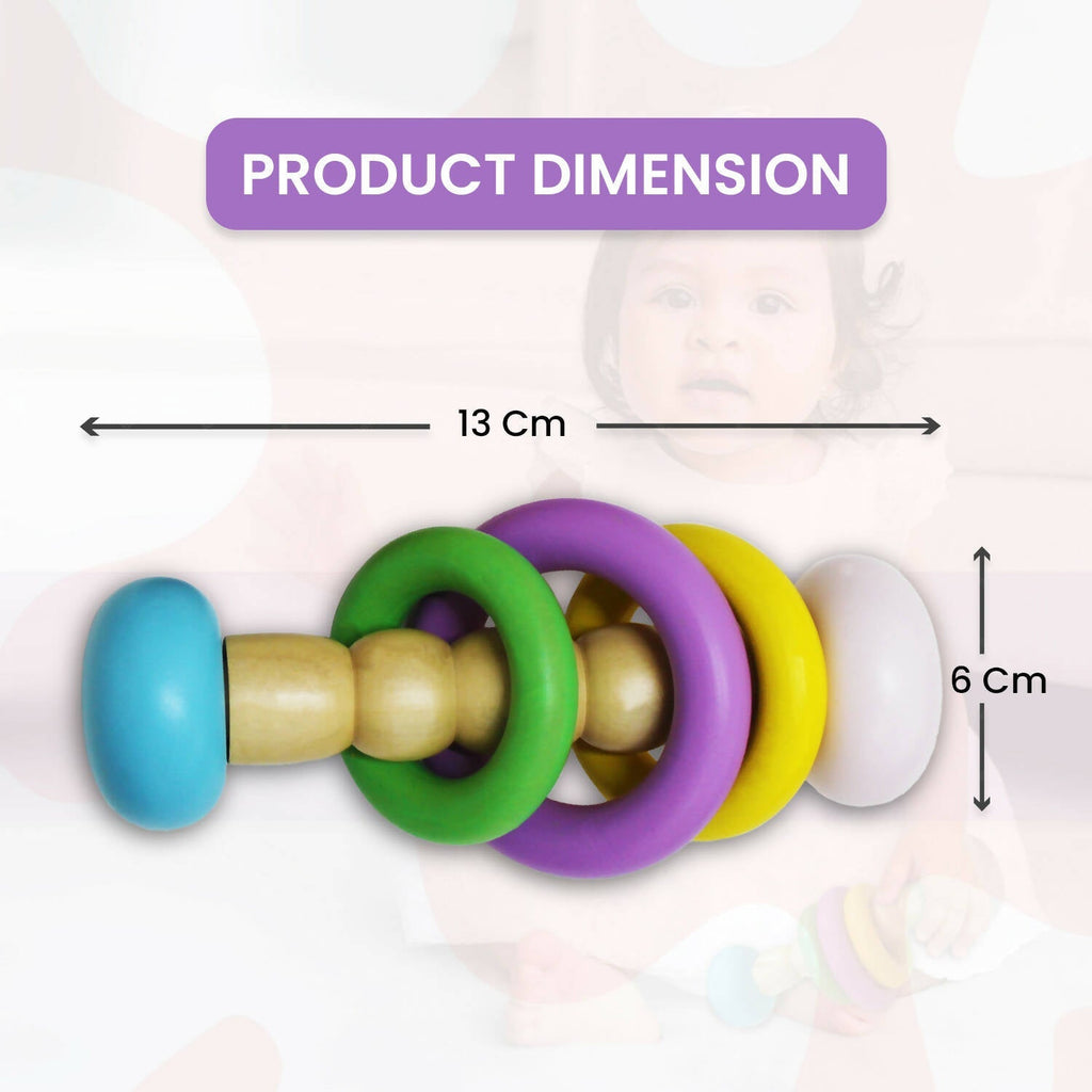 Matoyi Classic Wooden Dumbbell Rattle For Babies