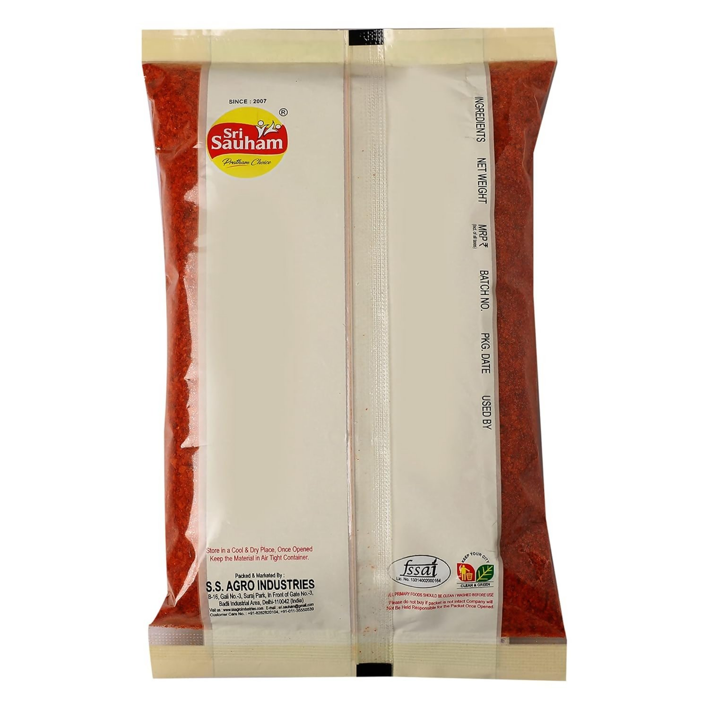 Sri Sauham Premium Natural Chilli Flakes Seasoning (Kutti Mirchi)