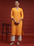 Anayna Women Thread Work Dobby Kurta