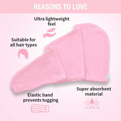 Nykaa Naturals Microfiber Hair Wrap for Frizz Free & Shiny Hair - Pink