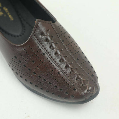Tiny Bugs Boys Party & Ethnic Wear Mojari - Dark Brown