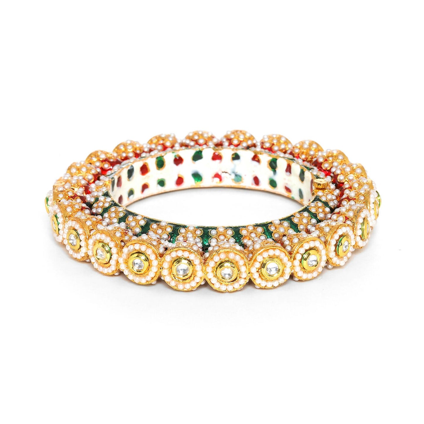 Meenakari and Jadau Bangle (Multi Color) - Ruby Raang