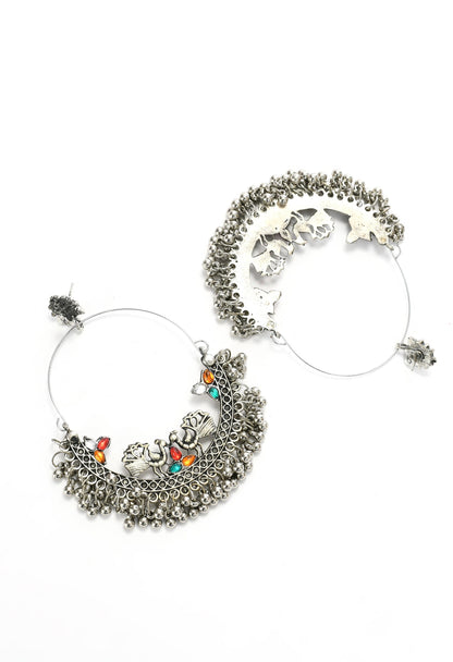 Mominos Fashion Johar Kamal Beautiful Peacock Design Chandbali Earrings