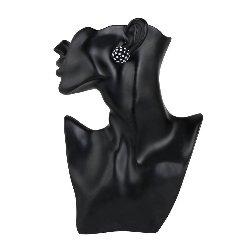 Trendoo Jewelry Gold-Polished Stylish Fancy Black Studs