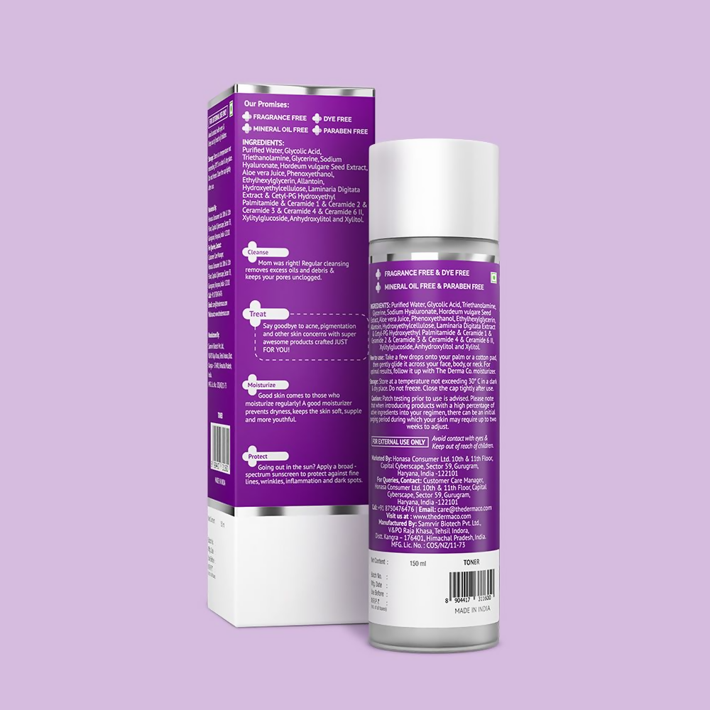 The Derma Co 7% Glycolic Acid Hydrating Toner With Glycolic Acid & Hyaluronic Acid For Gentle Exfoliation