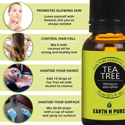Earth N Pure Essential Oils (Peppermint, Sweet Orange, Eucalyptus, Tea tree, Lavender & Rosemary)
