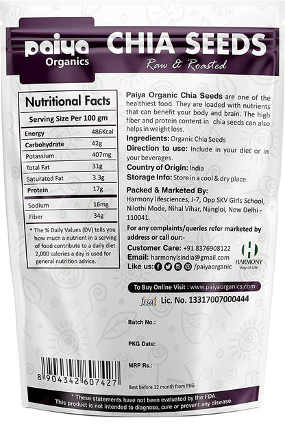 Paiya Organics Raw Chia Seeds