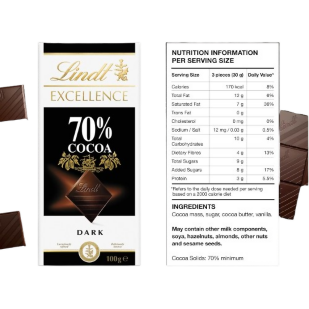 Lindt Excellence 70% Cocoa Dark Chocolate