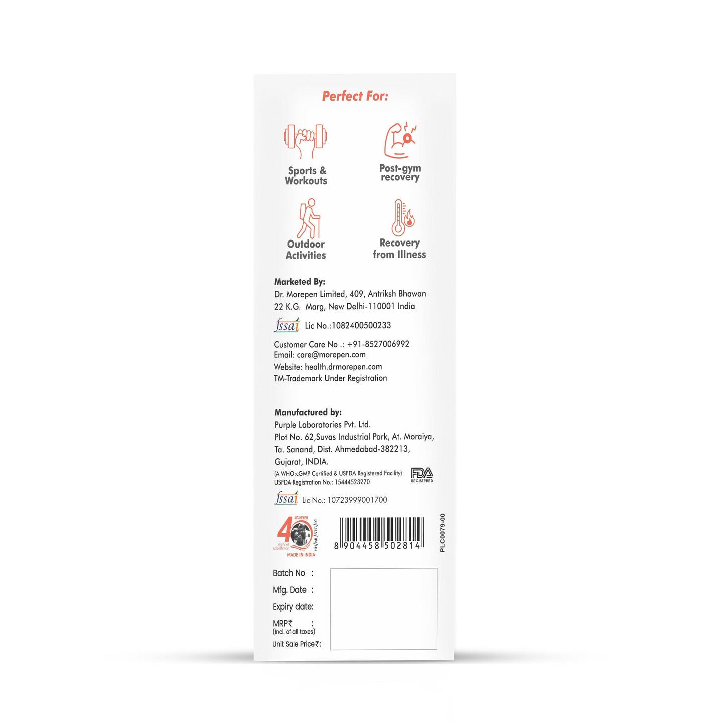 Dr. Morepen Hydrolyte Electrolyte & Vitamin Drink Mix - Strawberry