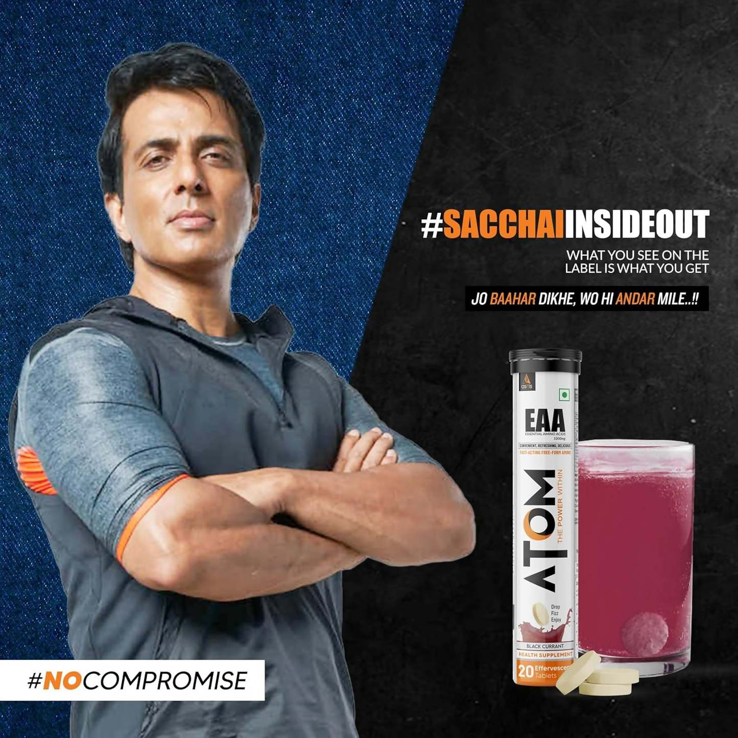 As-It-Is Atom Eaa Effervescent Tablets Black Currant Flavour