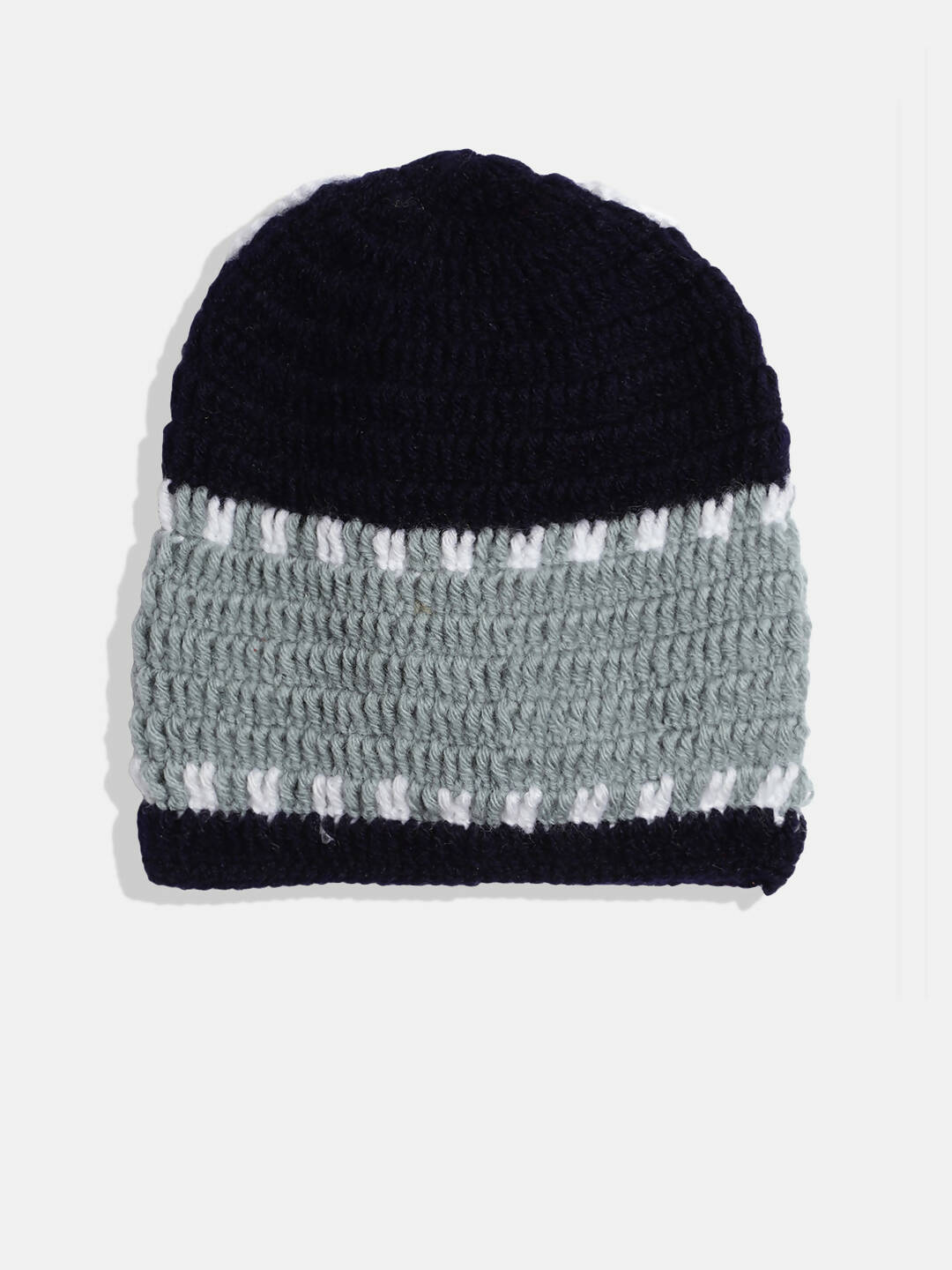 Chutput Kids Woollen Hand Knitted Car Detail Cap - Blue