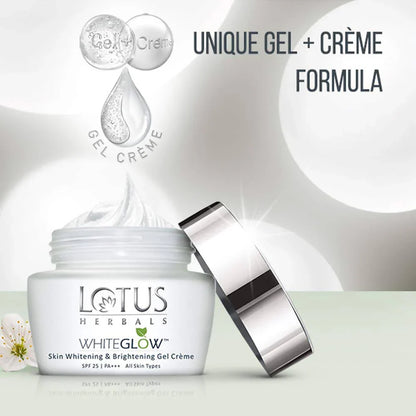 Lotus Herbals Whiteglow Skin Brightening Gel Creme SPF 25 PA+++ -40 gm