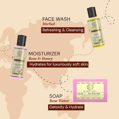 Khadi Natural Travel Kit Skincare & Haircare Essentials On-The-Go