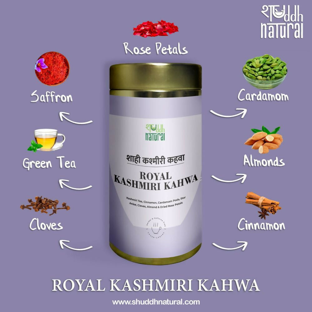 Shuddh Natural Ubtan Based Herbal Gulal, Ayurvedic Thandai Powder, Kashmiri Kahwa, Natural Honey | Holi Gift Hamper