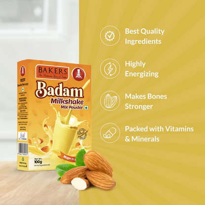 BAKERS Milk Shake Mix Powder - Badam Flavor