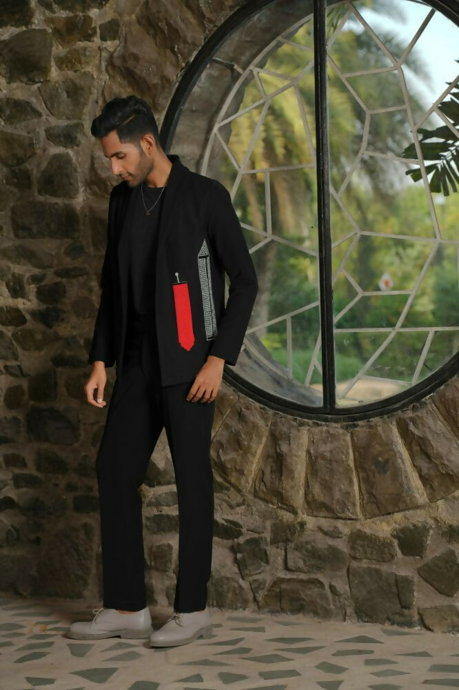 Statement Embroidered Black Co-Ord Set by Hilo Design