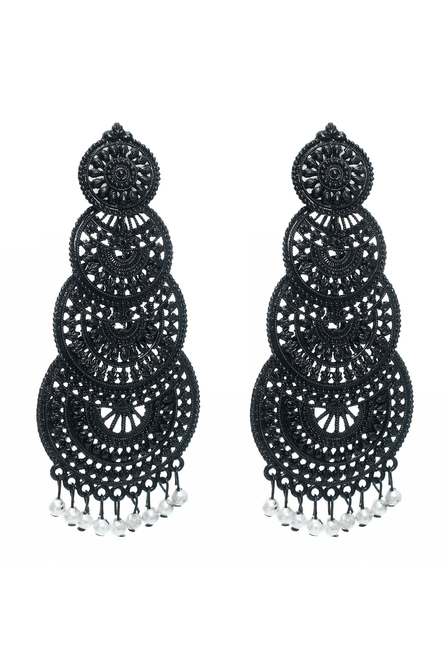 Mominos Fashion Johar Kamal Women's Latest Design Black Color Earrings