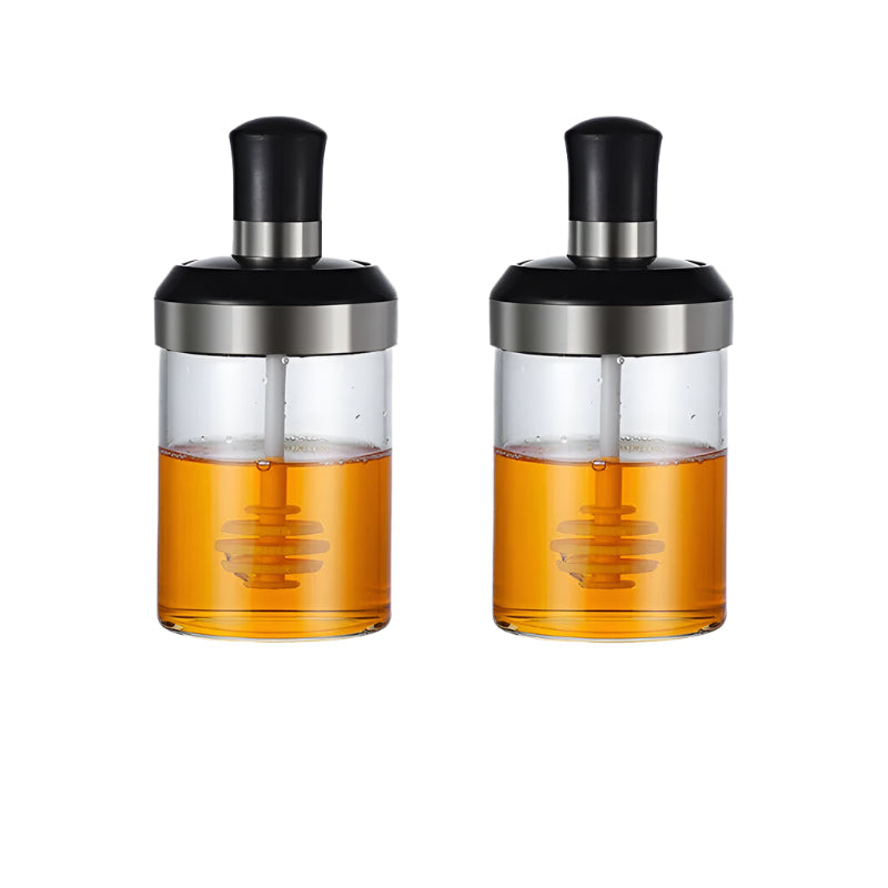 Honey Storage Jar with Dipper | 250 ml | Single, Set of 2, Set of 4
