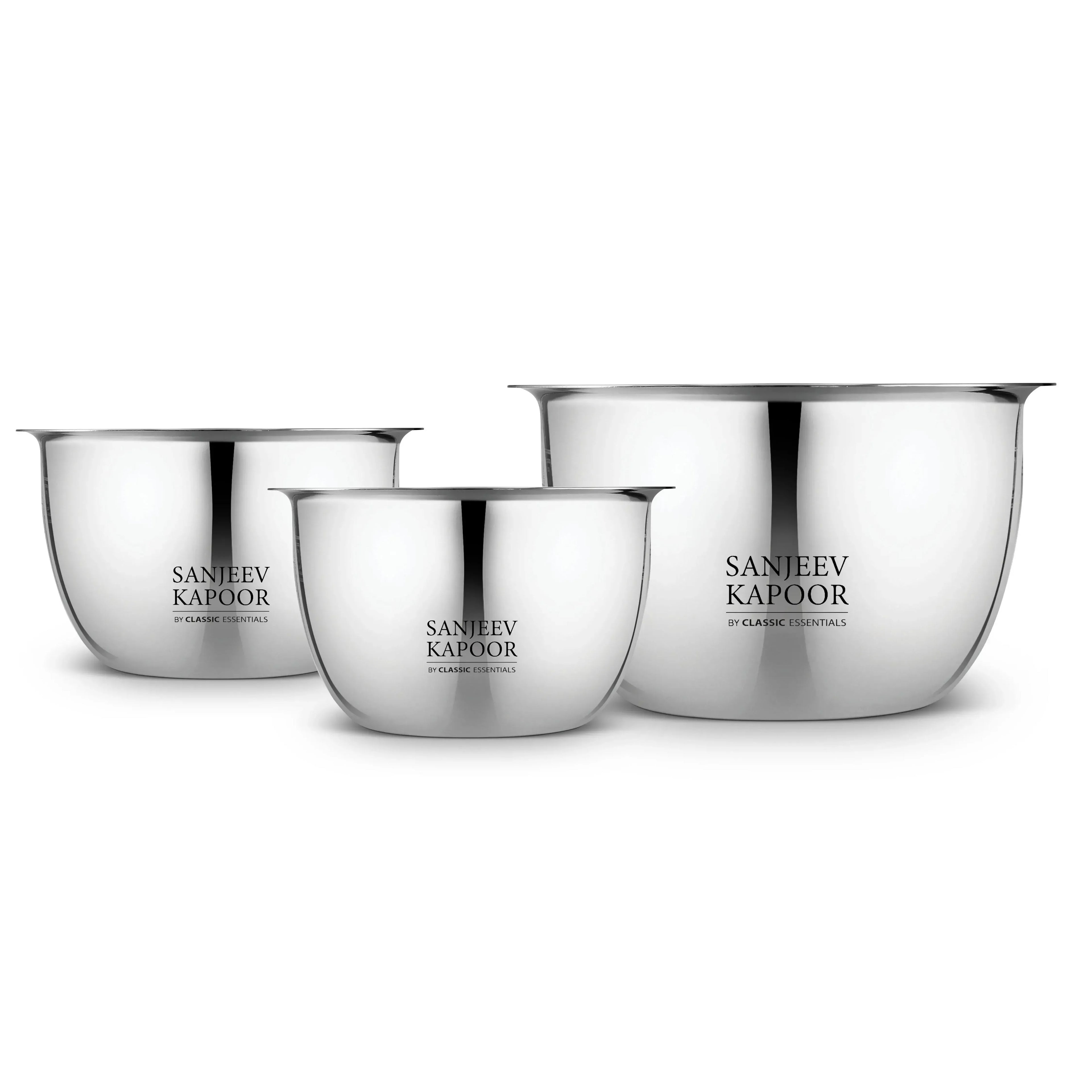 Classic Essentials MICROSAFE Stainless Steel Portion Bowl Set 3pc (750ml+1000ml+1500ml)