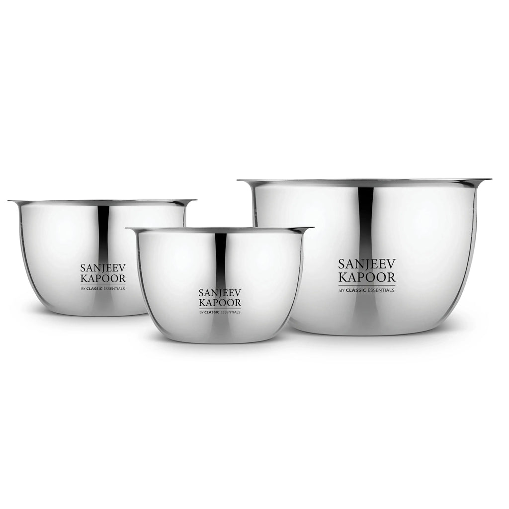 Classic Essentials MICROSAFE Stainless Steel Portion Bowl Set 3pc (750ml+1000ml+1500ml)