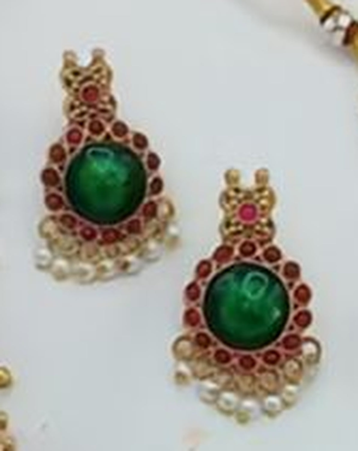 Jewel City Traditional Gold-Plated Temple Jewelry Necklace Set with Matching Earrings, Handcrafted Ethnic Bridal Party Wear