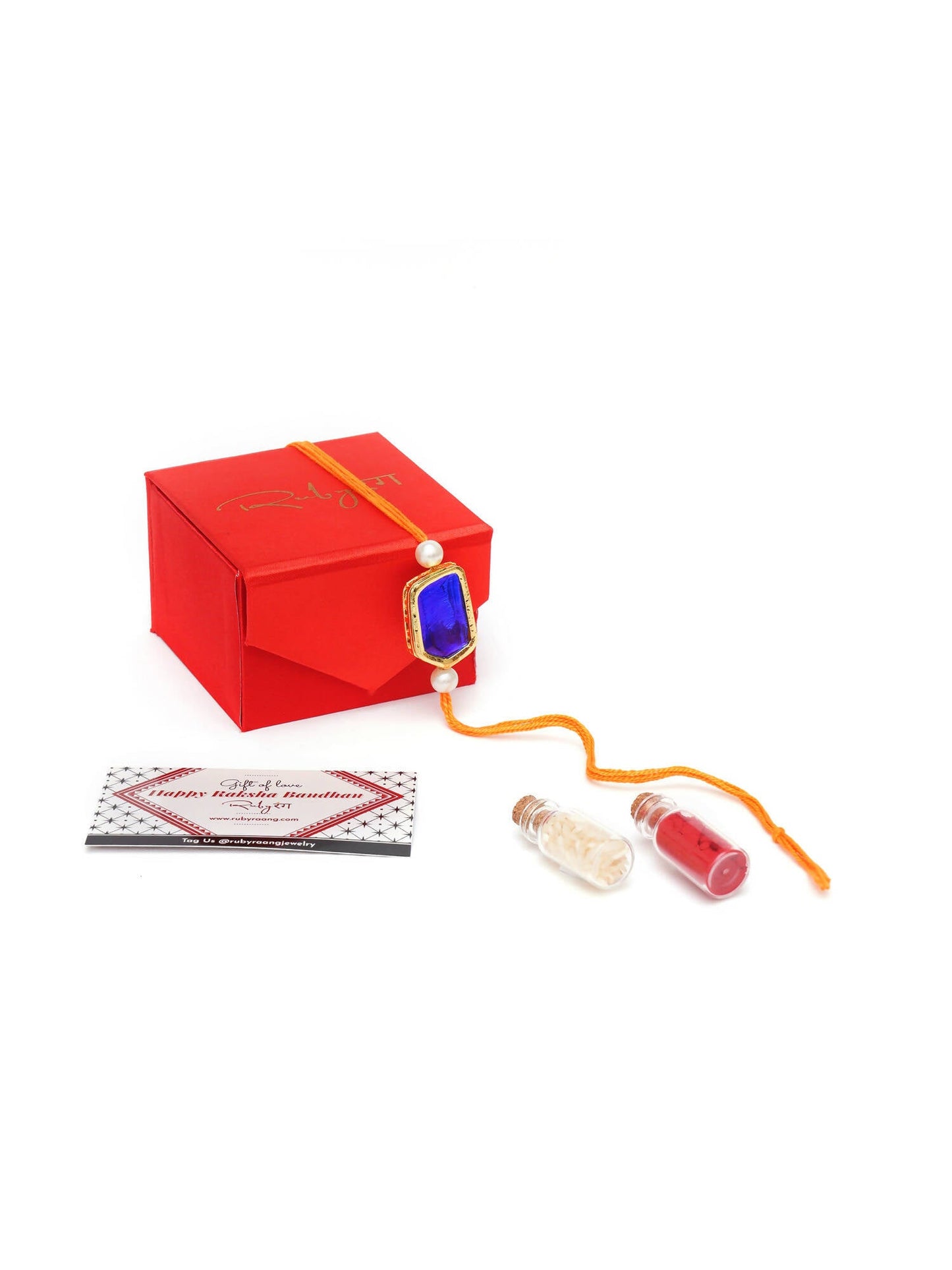 Designer kundan Rakhi - Ruby Raang