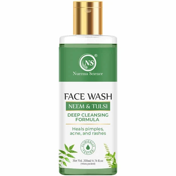 Nuerma Science Neem & Tulsi Face Wash | Deep Cleansing Formula to Heal Pimples, Acne & Rashes