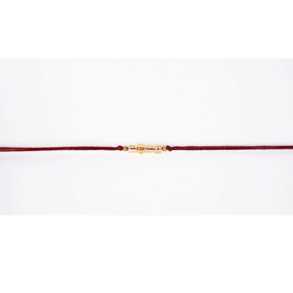 Indianvibez Bodh Abundance & Prosperity Real Crystal Stone Rakhi With Authenticity Certificate