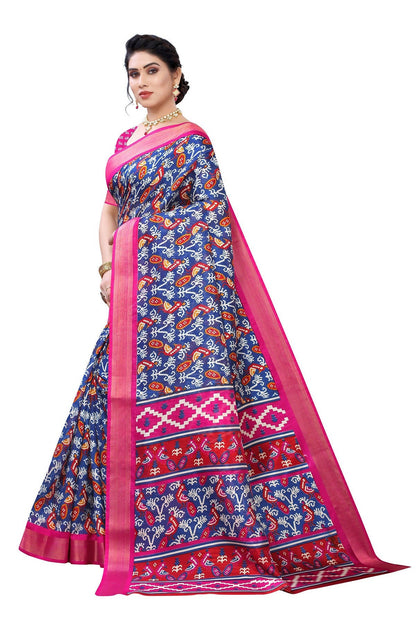 Vamika Blue Linen Jari Border Saree (JANKI Blue)